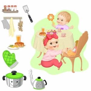 פינת מטבח ירוק